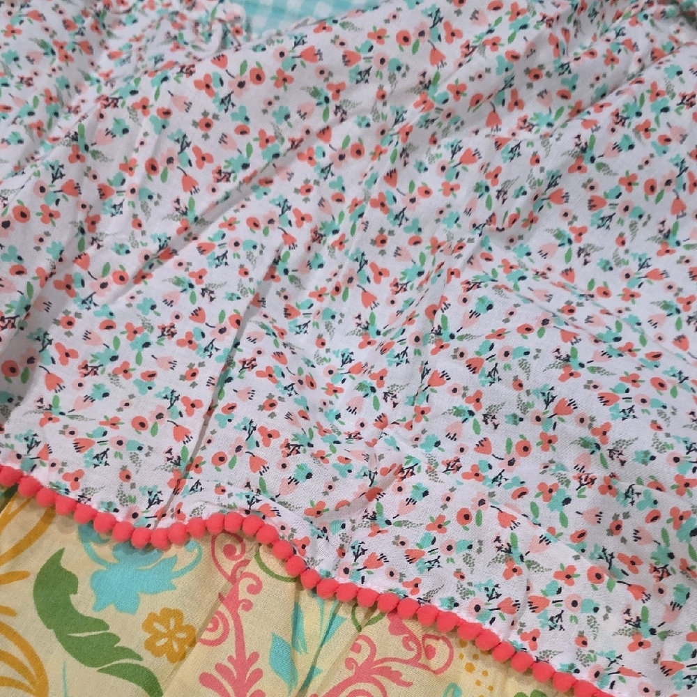 Matilda Jane Floral and Gingham Ruffle Curtains - Picture 3 of 4
